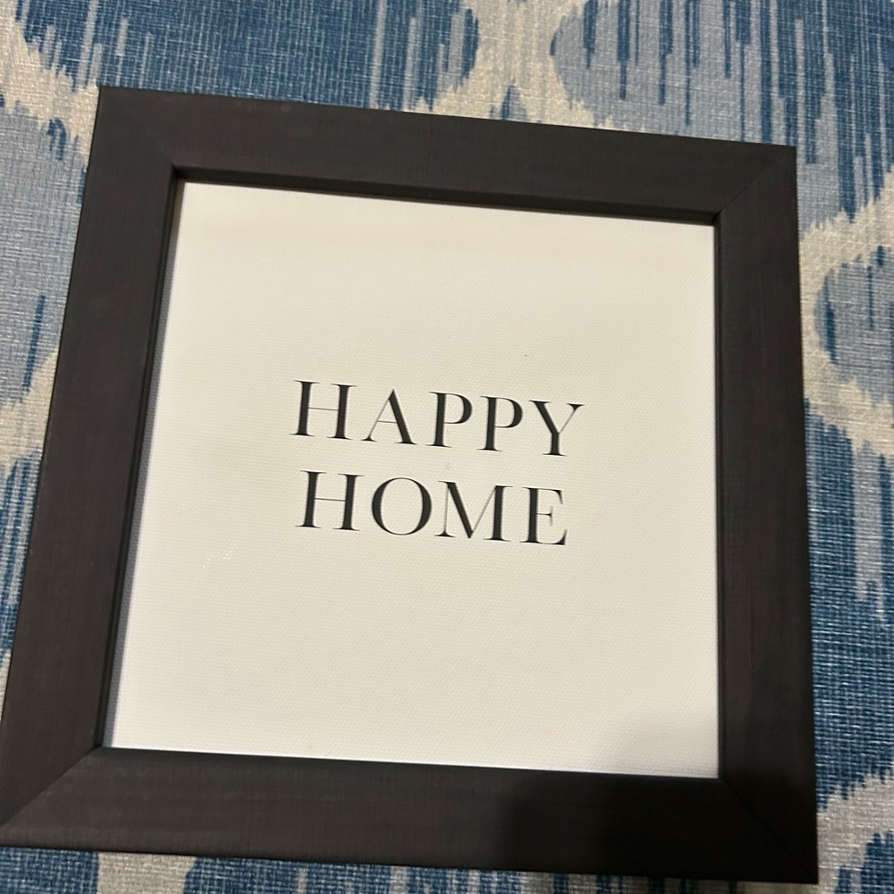 Black Framed 'Happy Home' Wall Art